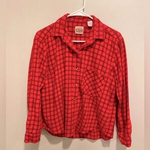 Picket and Post Vintage Cotton Button Up Red Plaid Flannel Size Medium
